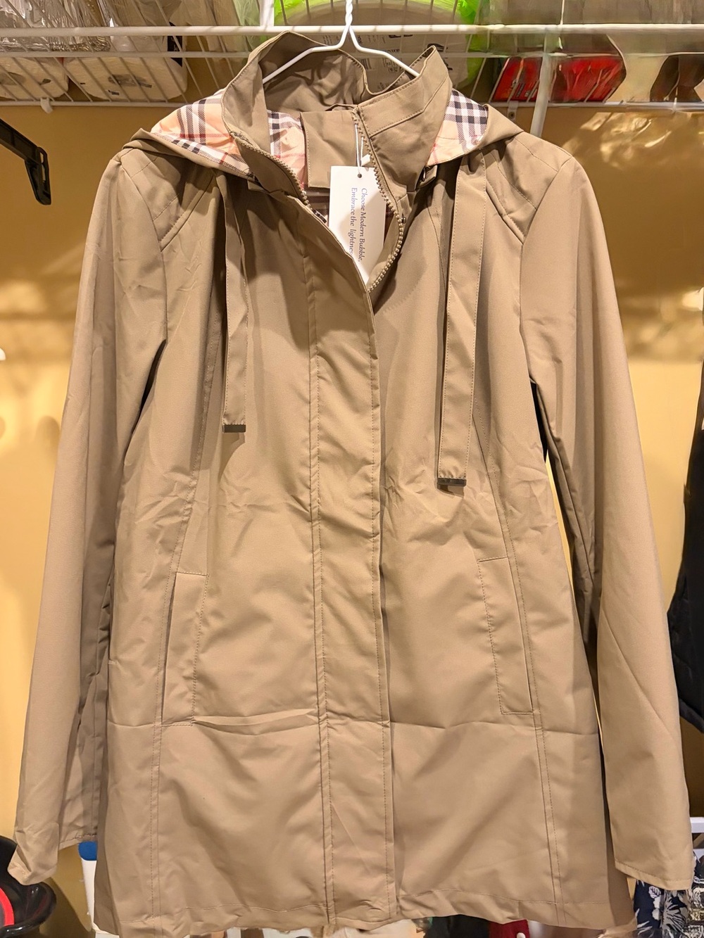 Women's trench style rain coat